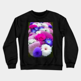 BEAUTIFUL PINK AND PURPLE AND BLUE FLORAL PRINT Crewneck Sweatshirt